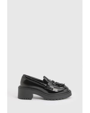 Boohoo Wide Fit Chunky Tassel Loafer - Black
