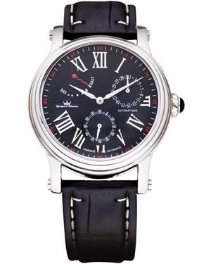 Yonger Dial Case Watch Crocodile - Black