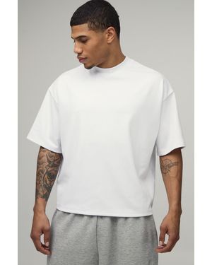 BoohooMAN Oversized Boxy Extended Neck Heavyweight T-Shirt - White