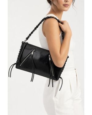 SVNX Tassel Shoulder Bag With Chain Strap - Black