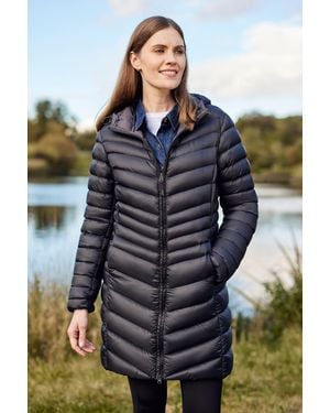 Mountain Warehouse 'Florence' Long Padded Jacket Water Resistant Winter Coat Polyamide - Black