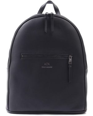 ARMANI EXCHANGE Matte Faux Leather Backpack - Blue