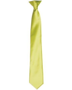 PREMIER Colours Satin Clip Tie (Lime) - Yellow