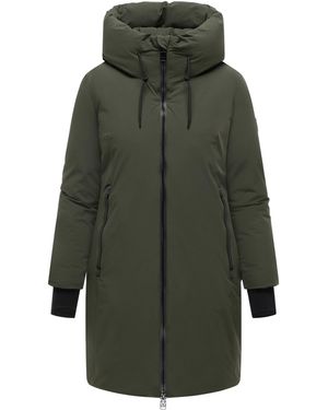 Marikoo Lange Wintermantel Polarhäschen Met Capuchon - Groen