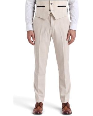Paul Andrew Check Tailored Trousers Formal Trousers - Natural