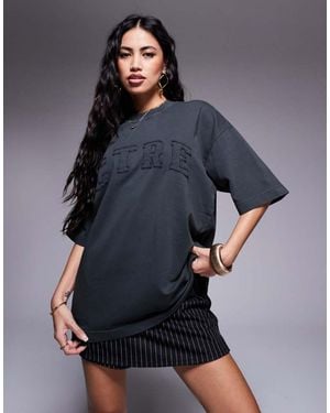 The Couture Club The Oversized Logo T-Shirt - Blue