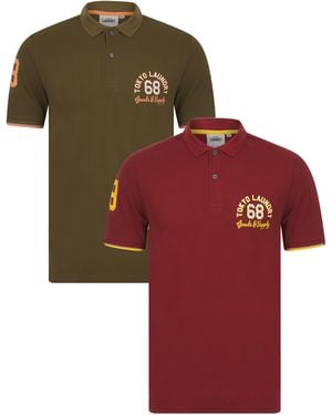 Tokyo Laundry Cotton Piqué Polo Shirt With Contrast Collar - Red