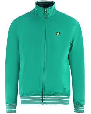 Lyle & Scott Tipped Funnel Neck Aqua Salt Jacket - Green