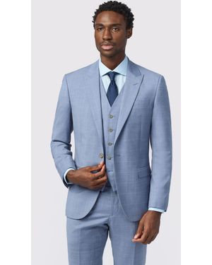 Alexandre Silver Label Italian Windowpane Tailored Jacket - Blue