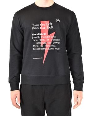 Neil Barrett Sweatshirt With Bold Lightning Bolt Graphic - Grey