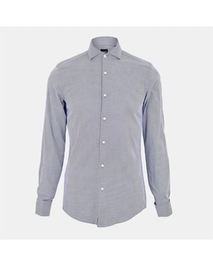 BOSS Spread Collar Long Sleeve Shirt - Blue