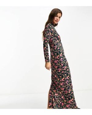 Only Petite Long Sleeve Roll Neck Maxi Dress - White