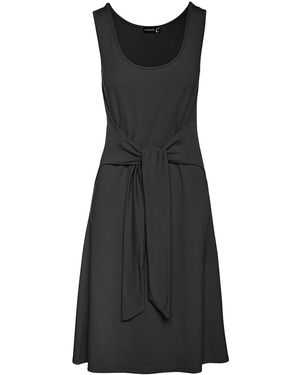 Conquista A Line Dress With Tie Waist - Black
