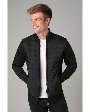 Kensington Eastside Quilted Fleece Lined Zip-Through Cardigan - Black