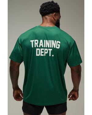 BoohooMAN Training Dept Performance Oversized T-Shirt - Green