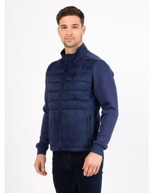 Luke 1977 Cromwell Premium Faux Suede Jacket - Blue