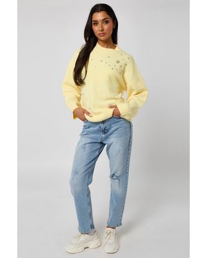Urban Bliss Embellished Embroidery Jumper - Blue