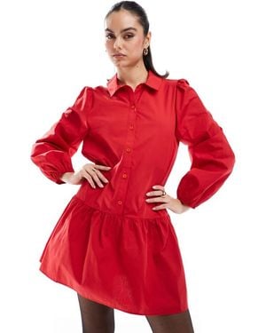 Miss Selfridge Shirt Mini Dress - Red