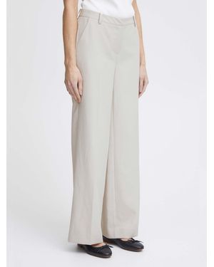 Ichi Lexi Wide Trouser - White