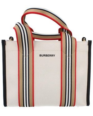 Burberry Mini Canvas Tote Bag - Natural