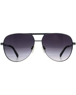 Guess Aviator Shiny Gunmetal Smoke Gradient Gu00027 - Blue