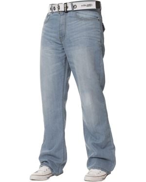 Kruze By Enzo Bootcut Denim Jeans - Blue