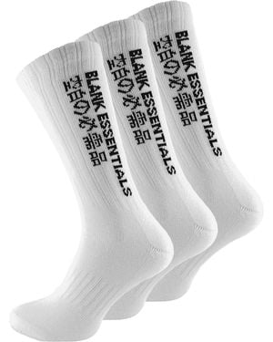 Blank Essentials 3 Pairs Cotton Sport Crew Socks - White