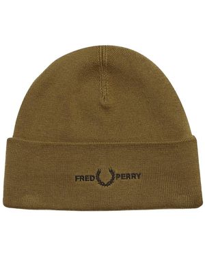 Fred Perry Embroidered Shaded Stone Beanie - Green