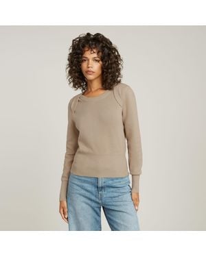 G-Star G-Star Raw Moto Slim Knitted Jumper - Natural