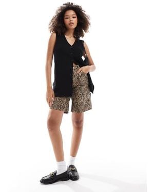 Object Longline Structured Knitted Waistcoat - Black