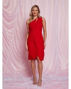 Chi Chi London One Shoulder Cut Out Mini Dress - Red