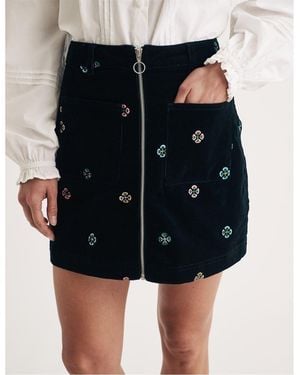 Nobody's Child Nobodys Dalong Mini Floral Patterned A-Line Skirt - Black