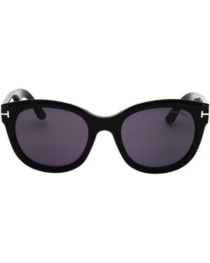 Tom Ford Shiny Frame Smoke Lens Sunglasses - Blue