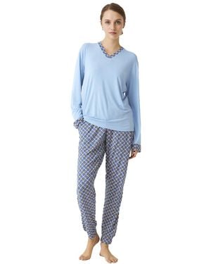 J And J Brothers Long Sleeve Shirt Pyjamas Jjbdp0901 - Blue