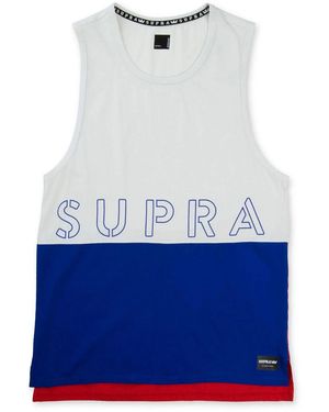 Supra Colour Block Round Neck Tank Top Branded Vest 102176 117 - Blue