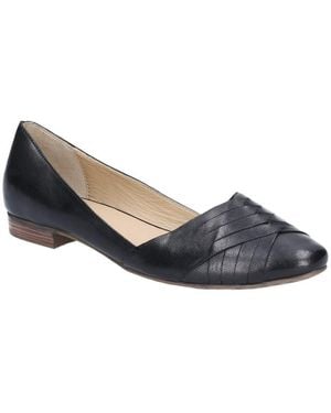 Hush Puppies Ladies Marley Ballerina Leather Slip On Shoes - Blue