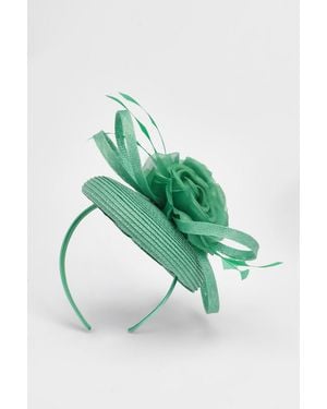 Karen Millen Flower Trim Pillbox Fascinator - Green