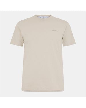 Off-White c/o Virgil Abloh Off Regular Fit Short Sleeve Crew Neck T-Shirt - Natural