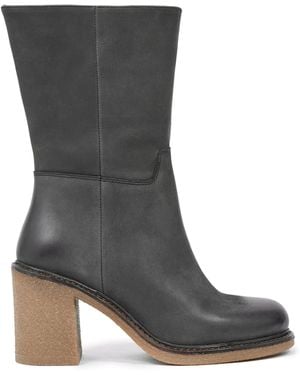 Celtic & Co. Crepe Block Heel Ankle Boot - Black