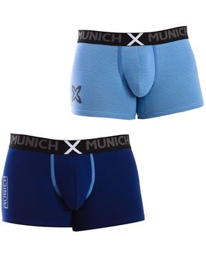 Munich Pack-2 Elastic Cotton Boxers Mu_Du0280 - Blue