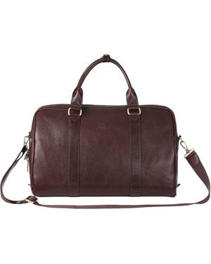 Infinity Leather Vintage Genuine Holdall Duffle Gym Travel Bag - Brown