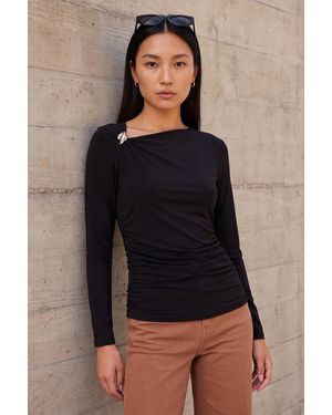 Roman Trim Detail Top - Black