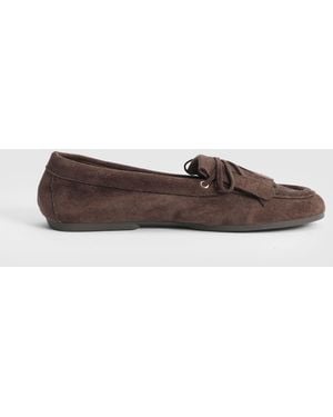 Oasis Laura Faux Suede Tassel Detail Boat Shoes - Brown