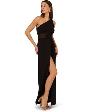Adrianna Papell Knit Crepe Long Dress - Black