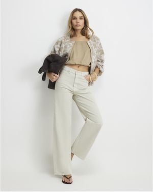 River Island Cropped Jeans Straight Leg Cotton - White