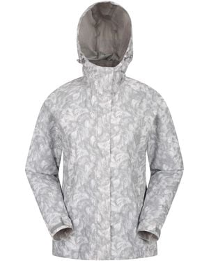 Mountain Warehouse 'Torrent' Printed Jacket With Adjustable Hood Waterproof Coat Polyamide - Grey