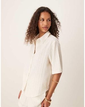 Aware Textured Relaxed Shirt Co-Ord - Natural