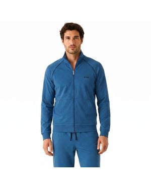 BOSS Cotton Zip-Up Sweatshirt 50515307 - Blue