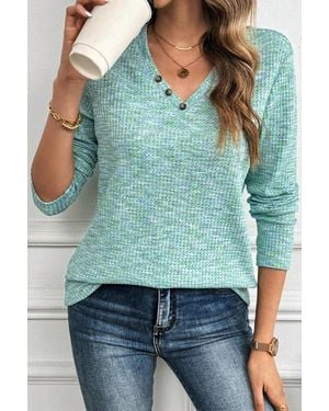 Everyday the Label Waffle Knit Pullover Jumper - Blue