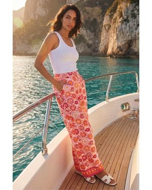 D.u.s.k Floral Print Wide Leg Trousers - Orange